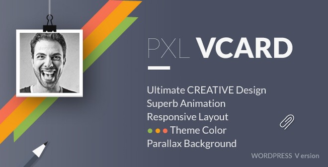 Pxlvcard – A Creative vCard WordPress Theme | WP Daily Themes