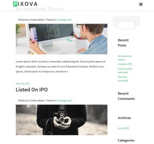 Pixova Lite: A Free One Page, Full Featured WordPress Theme