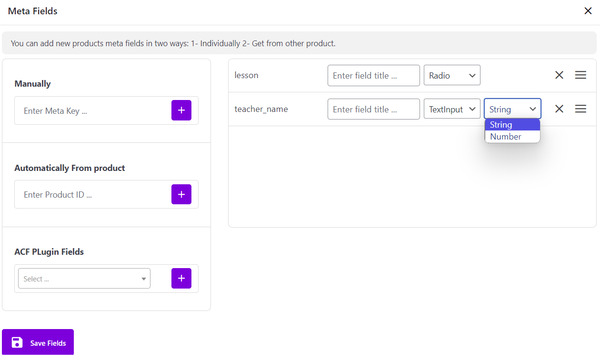 manage custom fields